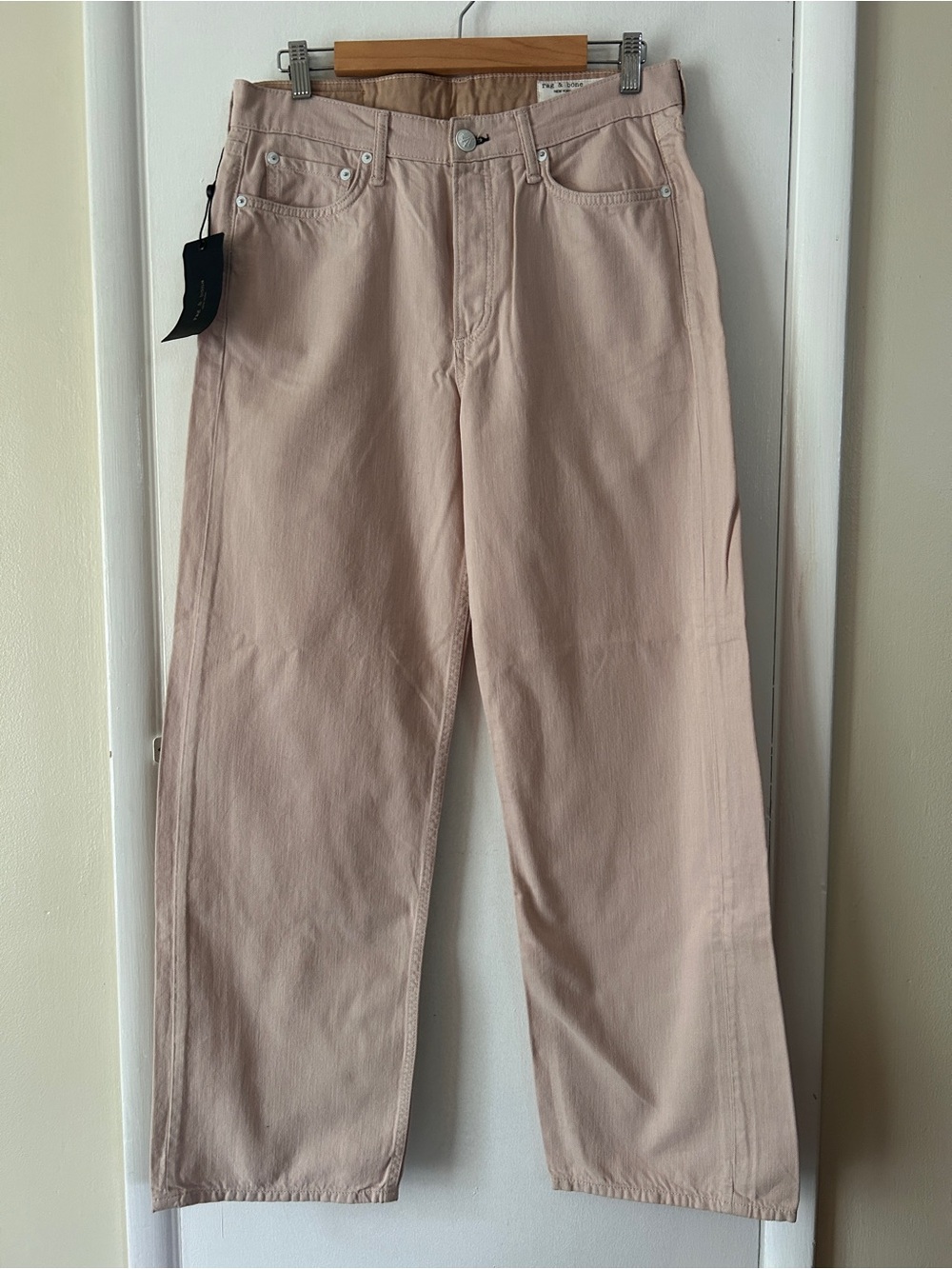 rag & bone Pink Logan Relaxed Wide-Leg Jeans